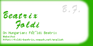 beatrix foldi business card