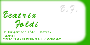 beatrix foldi business card